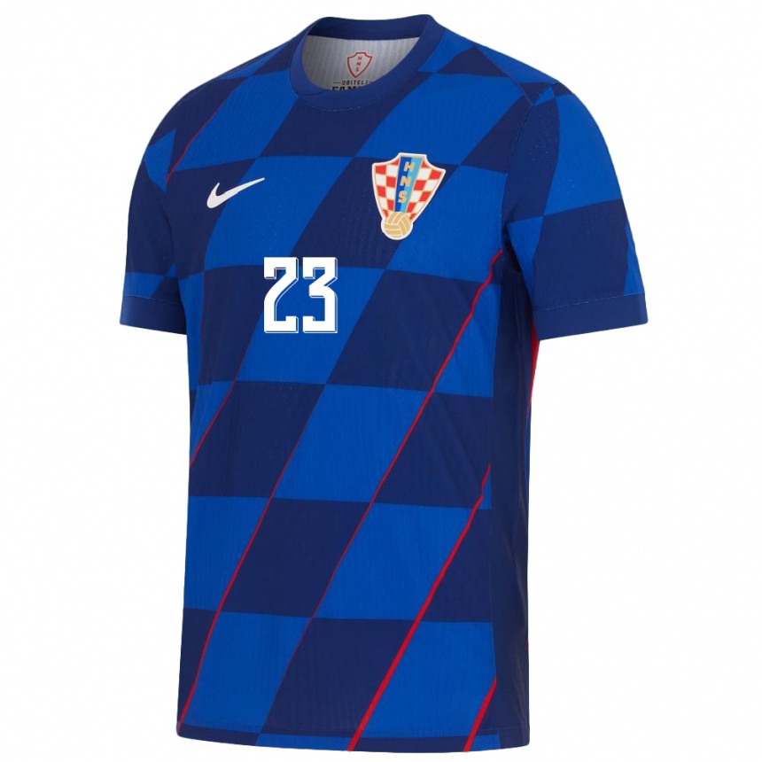 Kids Football Croatia Nikola Cavlina #23 Blue Away Jersey 24-26 T-Shirt Australia