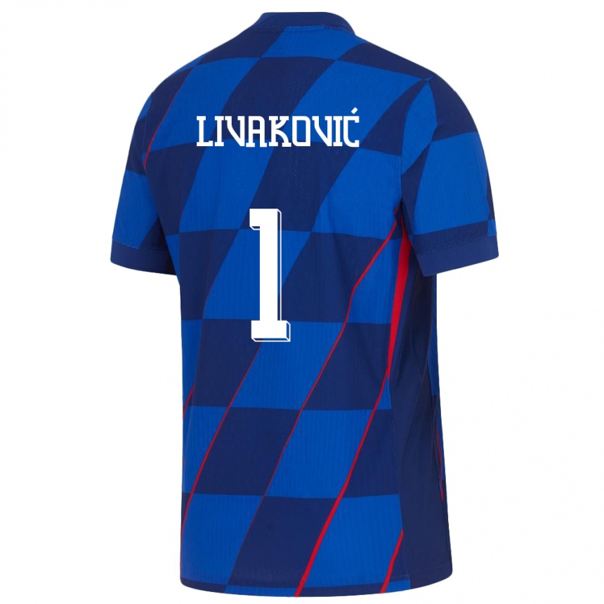 Kids Football Croatia Dominik Livakovic #1 Blue Away Jersey 24-26 T-Shirt Australia