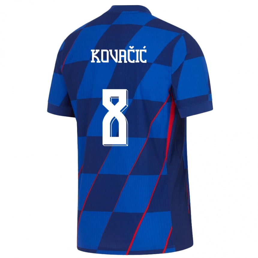 Kids Football Croatia Mateo Kovacic #8 Blue Away Jersey 24-26 T-Shirt Australia