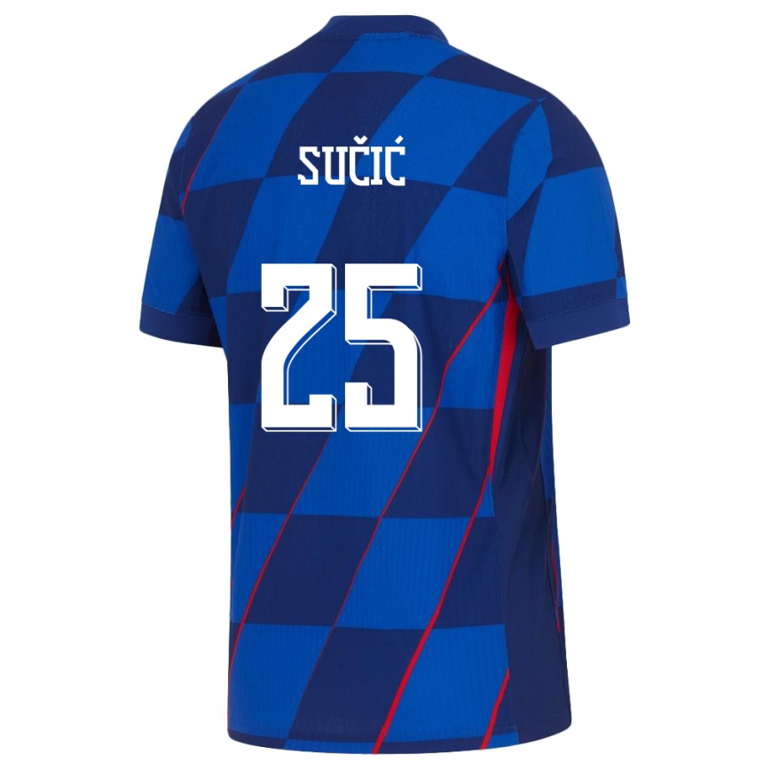 Kids Football Croatia Luka Sucic #25 Blue Away Jersey 24-26 T-Shirt Australia