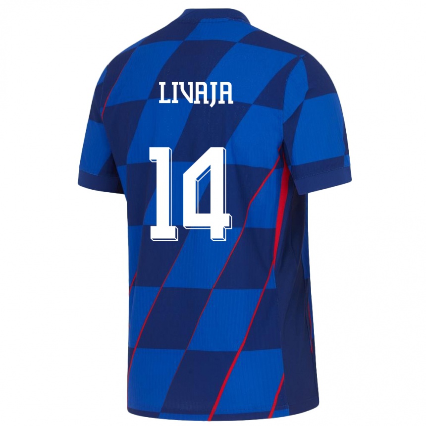 Kids Football Croatia Marko Livaja #14 Blue Away Jersey 24-26 T-Shirt Australia