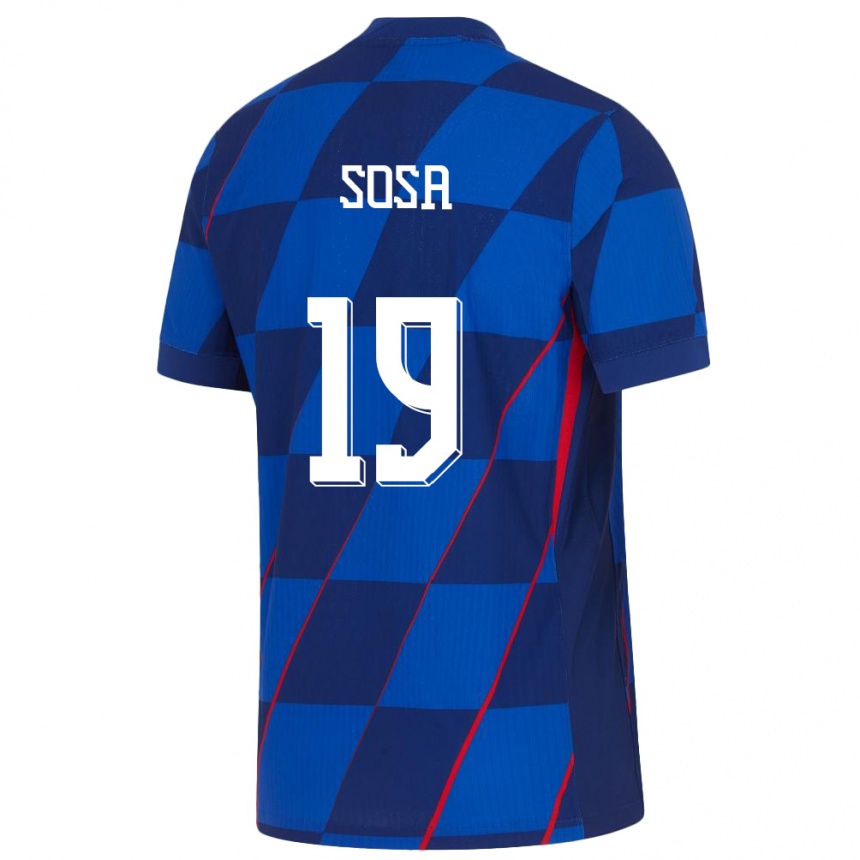 Kids Football Croatia Borna Sosa #19 Blue Away Jersey 24-26 T-Shirt Australia