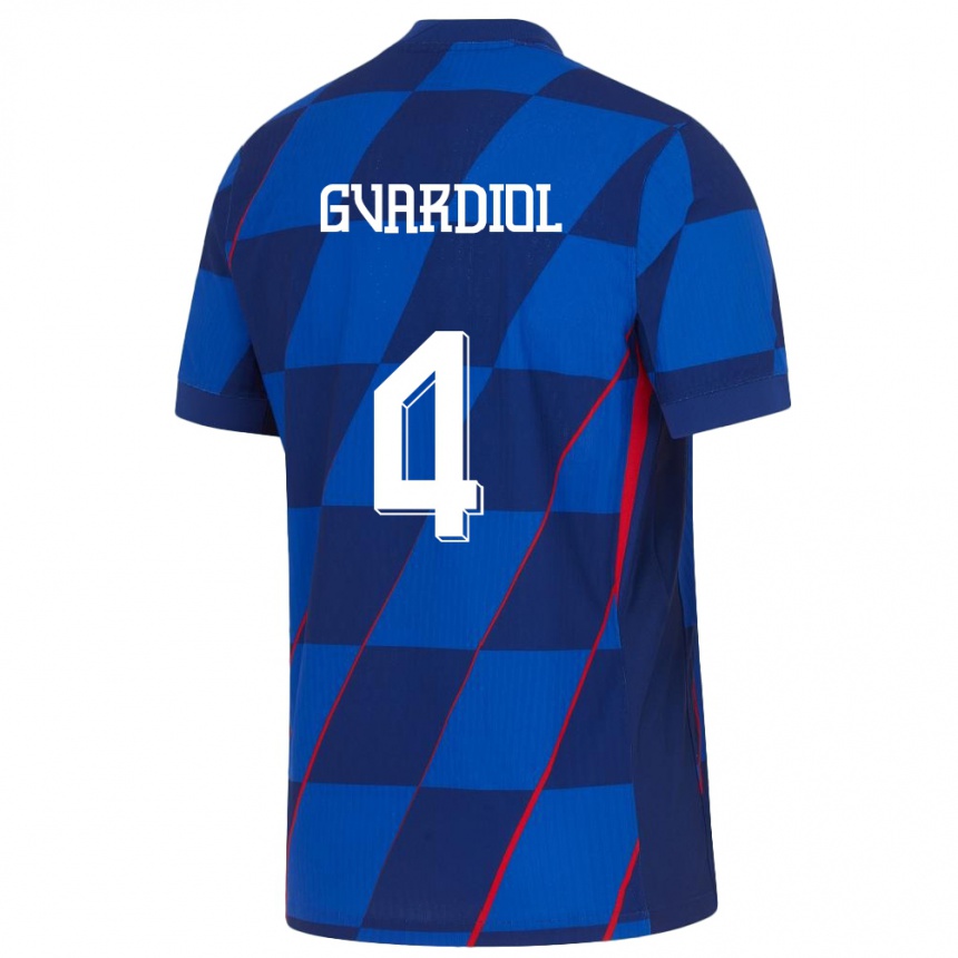 Kids Football Croatia Josko Gvardiol #4 Blue Away Jersey 24-26 T-Shirt Australia