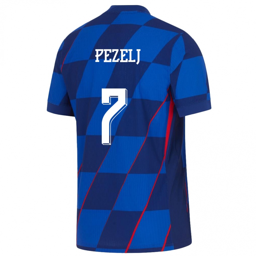 Kids Football Croatia Petra Pezelj #7 Blue Away Jersey 24-26 T-Shirt Australia