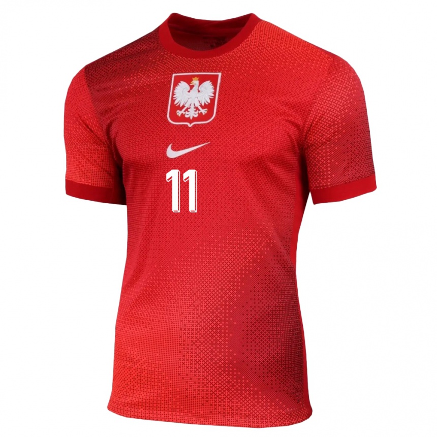 Kids Football Poland Jakub Antczak #11 Red Away Jersey 24-26 T-Shirt Australia