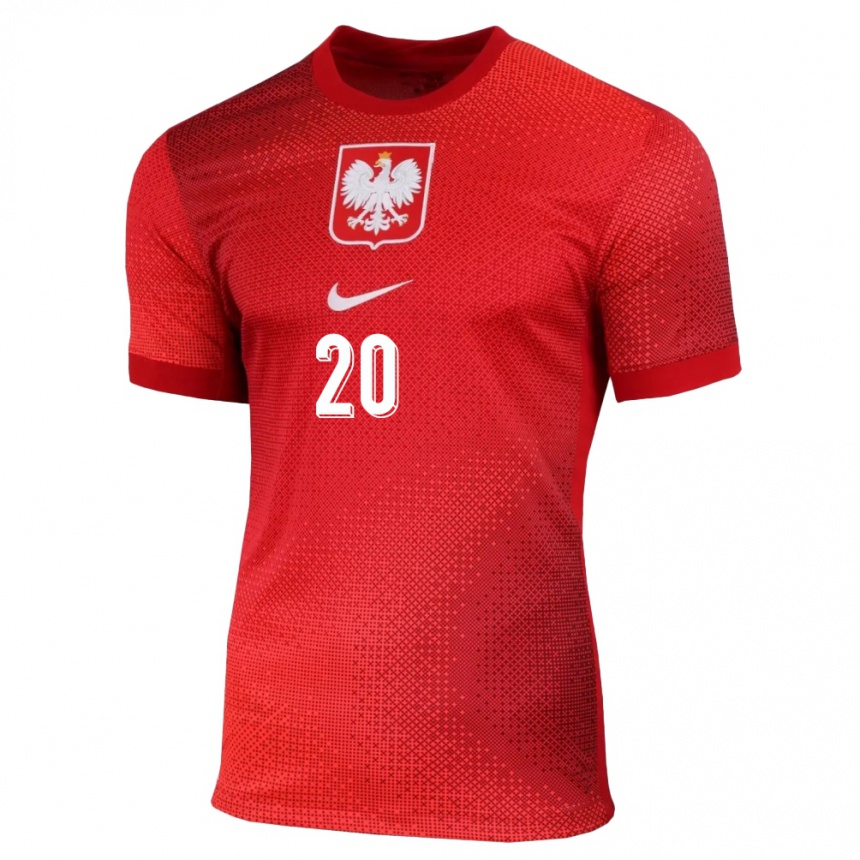 Kids Football Poland Sebastian Szymanski #20 Red Away Jersey 24-26 T-Shirt Australia