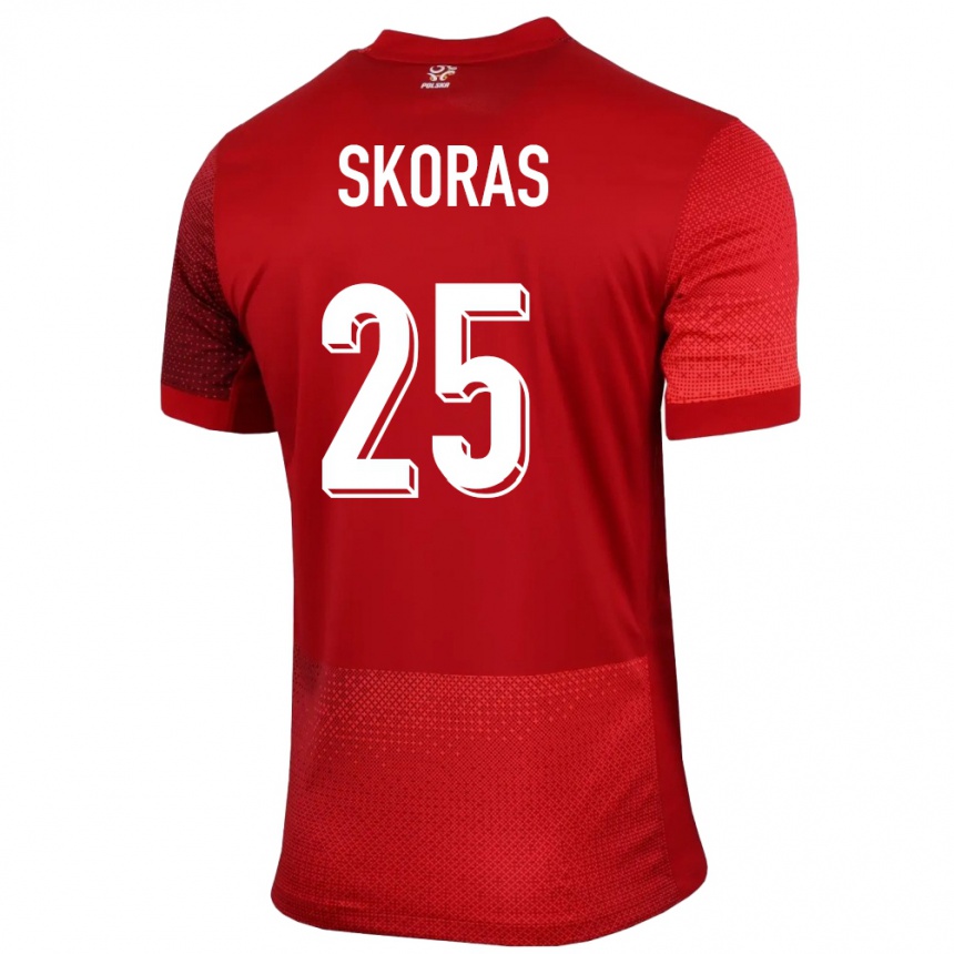 Kids Football Poland Michal Skoras #25 Red Away Jersey 24-26 T-Shirt Australia