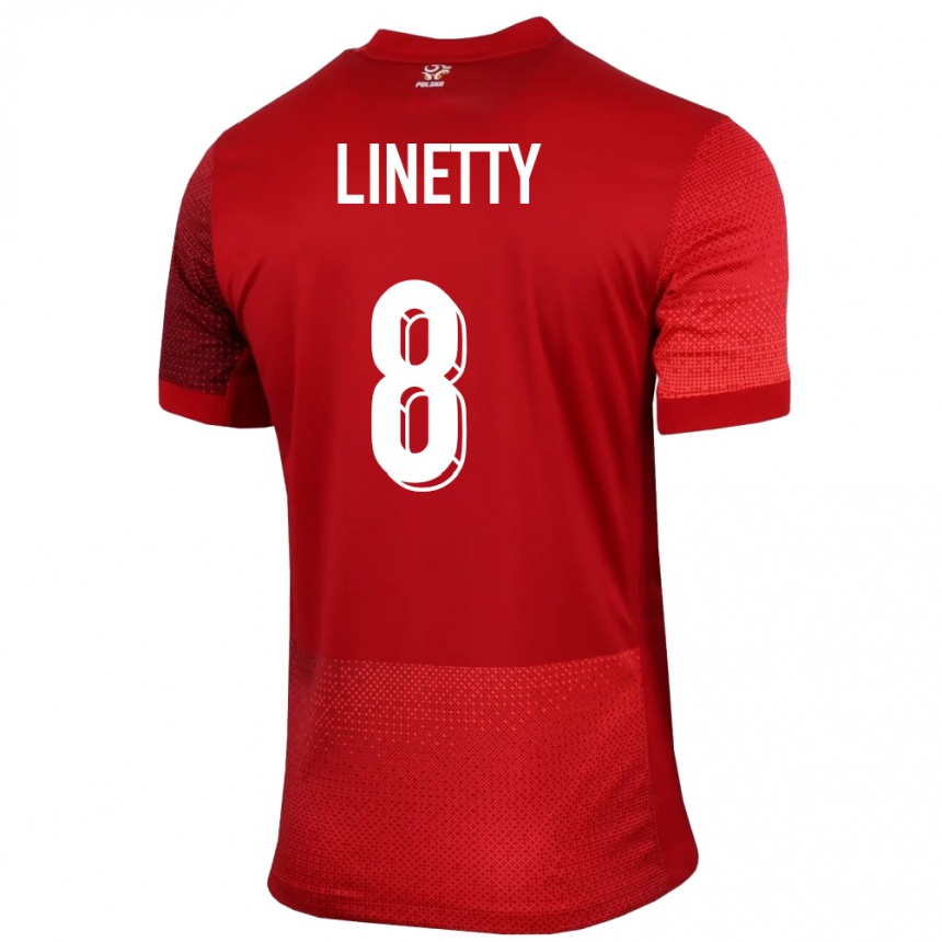 Kids Football Poland Karol Linetty #8 Red Away Jersey 24-26 T-Shirt Australia