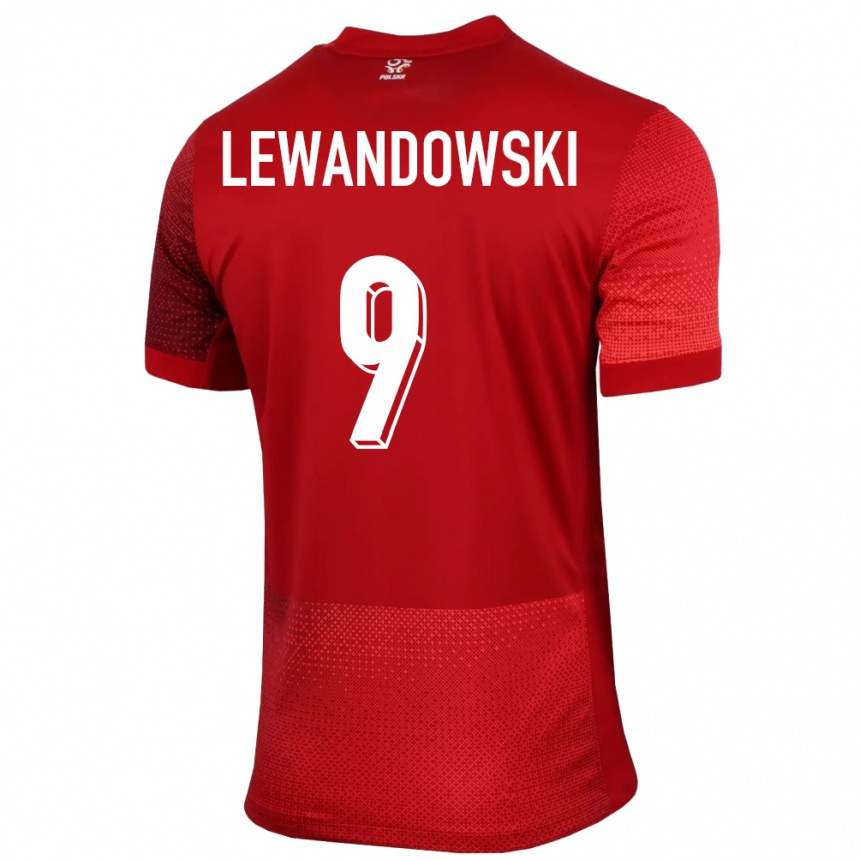 Kids Football Poland Robert Lewandowski #9 Red Away Jersey 24-26 T-Shirt Australia