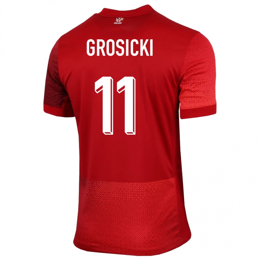 Kids Football Poland Kamil Grosicki #11 Red Away Jersey 24-26 T-Shirt Australia