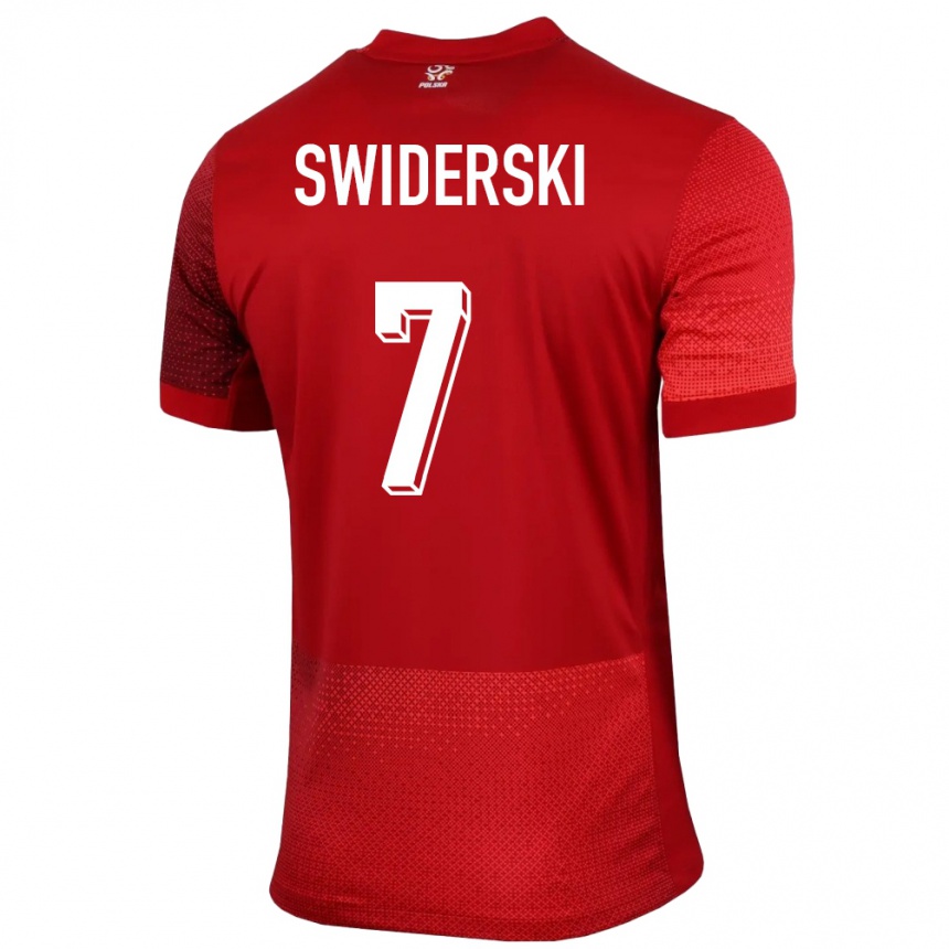 Kids Football Poland Karol Swiderski #7 Red Away Jersey 24-26 T-Shirt Australia