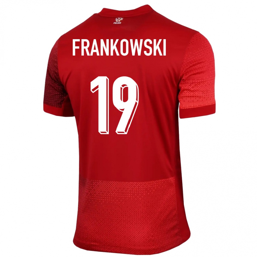 Kids Football Poland Przemyslaw Frankowski #19 Red Away Jersey 24-26 T-Shirt Australia