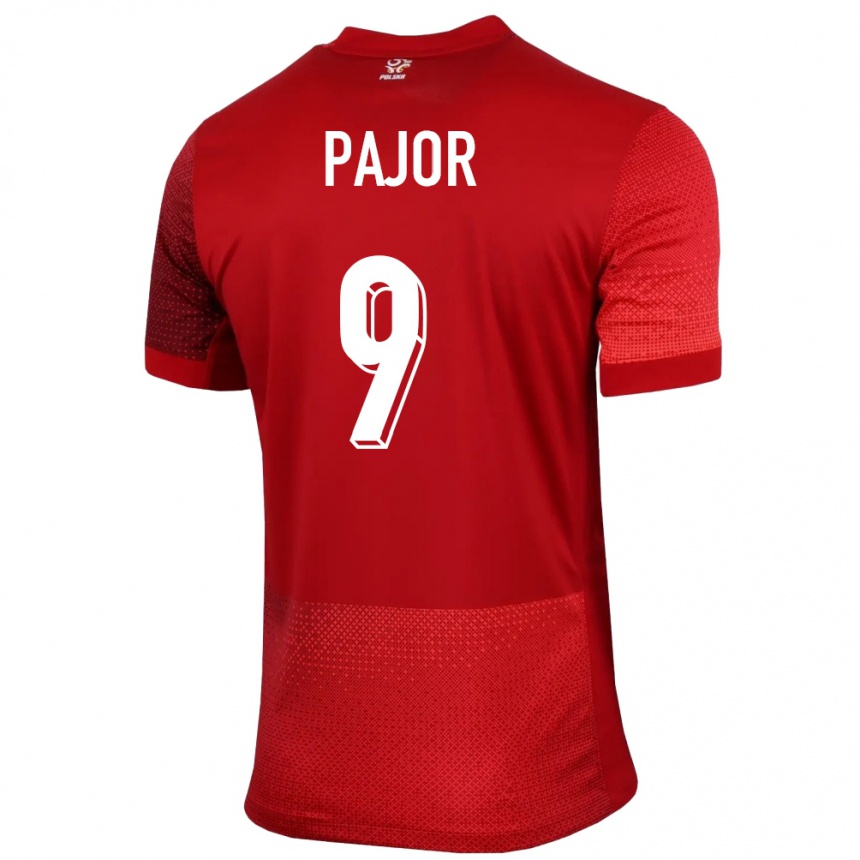 Kids Football Poland Ewa Pajor #9 Red Away Jersey 24-26 T-Shirt Australia