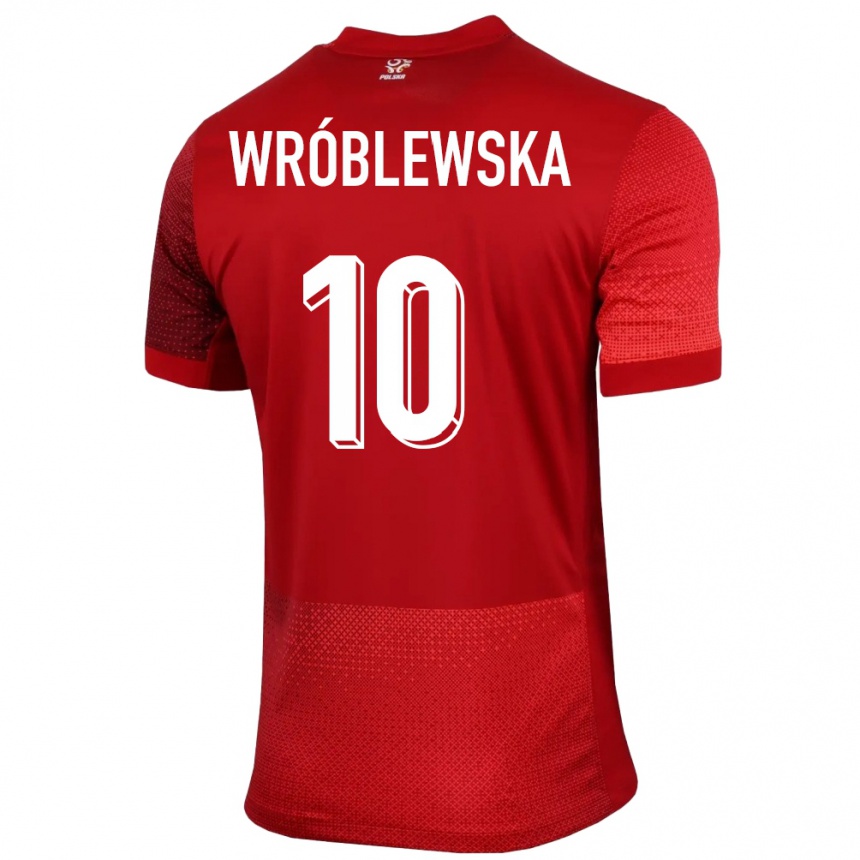 Kids Football Poland Joanna Wroblewska #10 Red Away Jersey 24-26 T-Shirt Australia