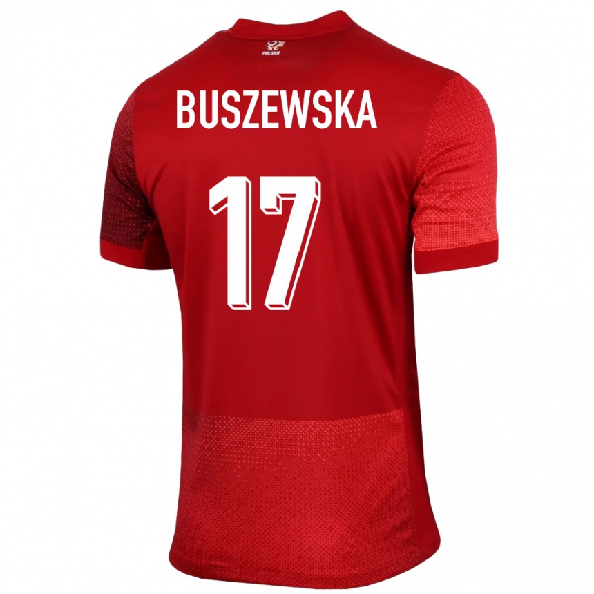 Kids Football Poland Zofia Buszewska #17 Red Away Jersey 24-26 T-Shirt Australia