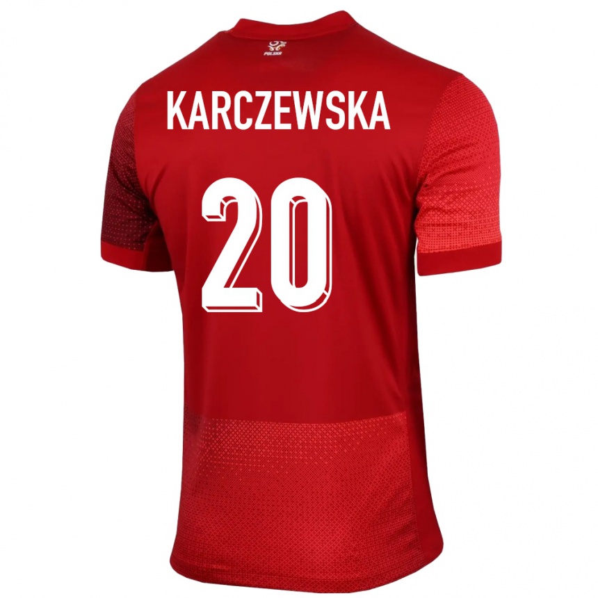 Kids Football Poland Nikola Karczewska #20 Red Away Jersey 24-26 T-Shirt Australia