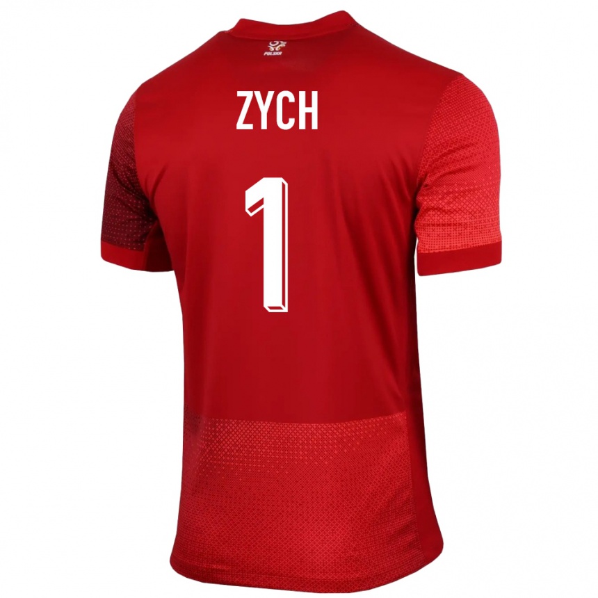 Kids Football Poland Oliwier Zych #1 Red Away Jersey 24-26 T-Shirt Australia