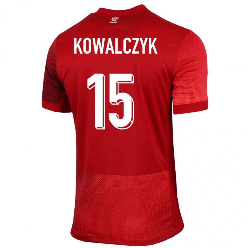 Kids Football Poland Mateusz Kowalczyk #15 Red Away Jersey 24-26 T-Shirt Australia