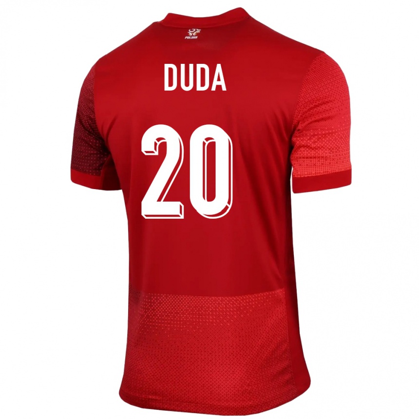 Kids Football Poland Kacper Duda #20 Red Away Jersey 24-26 T-Shirt Australia