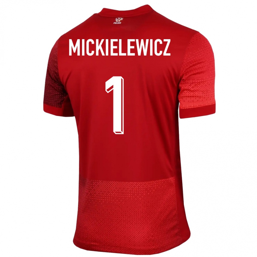 Kids Football Poland Aleksander Mickielewicz #1 Red Away Jersey 24-26 T-Shirt Australia