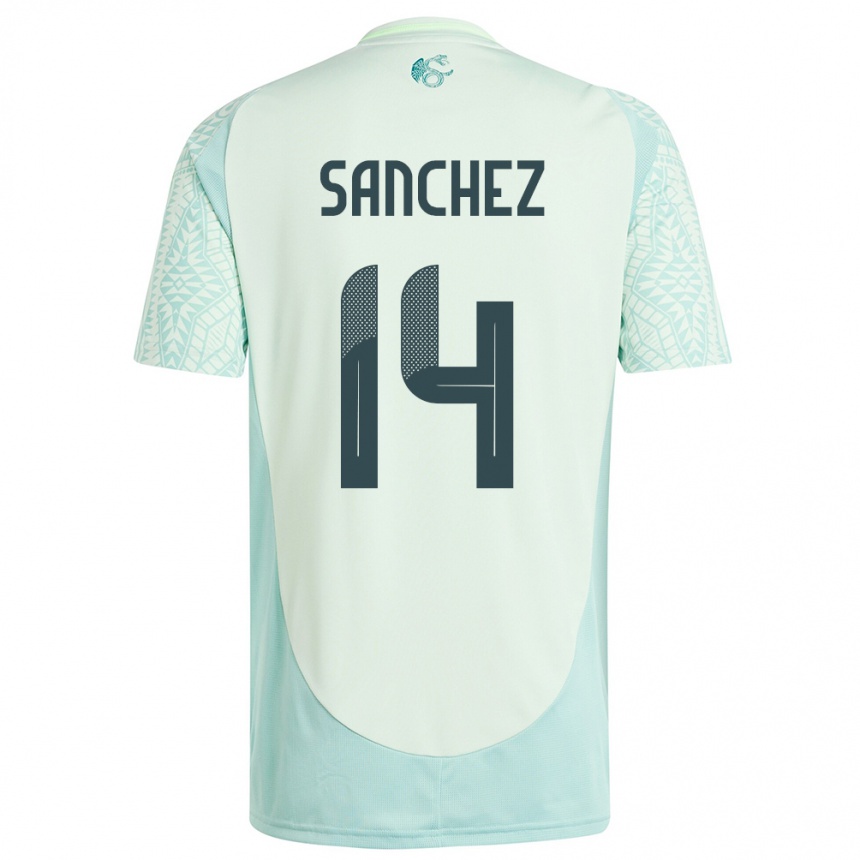 Kids Football Mexico Erick Sanchez #14 Linen Green Away Jersey 24-26 T-Shirt Australia