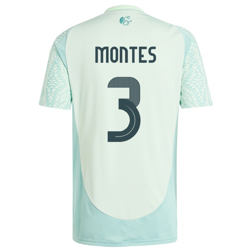 Kids Football Mexico Cesar Montes #3 Linen Green Away Jersey 24-26 T-Shirt Australia