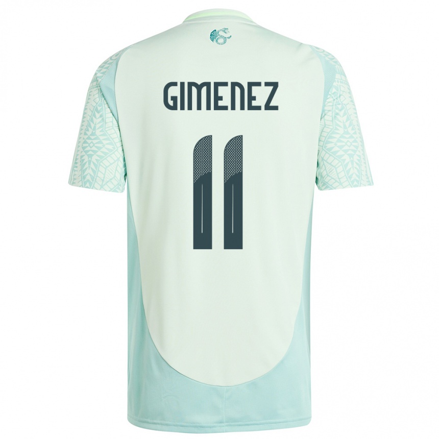 Kids Football Mexico Santiago Gimenez #11 Linen Green Away Jersey 24-26 T-Shirt Australia