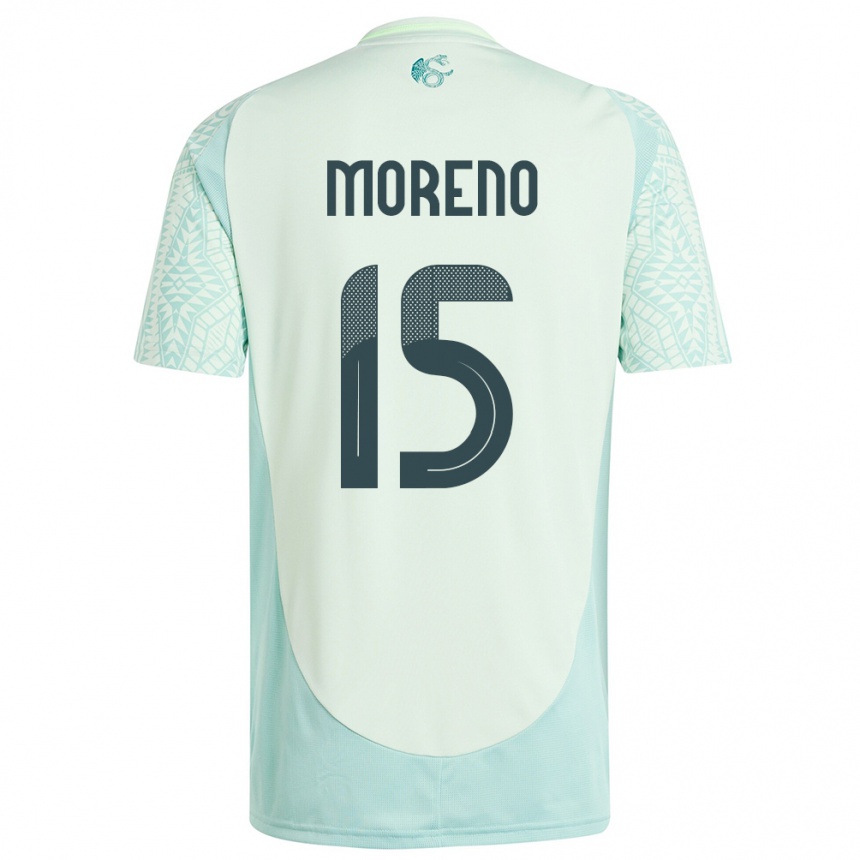 Kids Football Mexico Hector Moreno #15 Linen Green Away Jersey 24-26 T-Shirt Australia