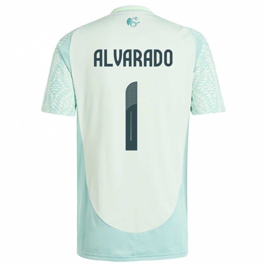 Kids Football Mexico Emily Alvarado #1 Linen Green Away Jersey 24-26 T-Shirt Australia