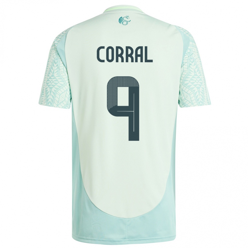 Kids Football Mexico Charlyn Corral #9 Linen Green Away Jersey 24-26 T-Shirt Australia