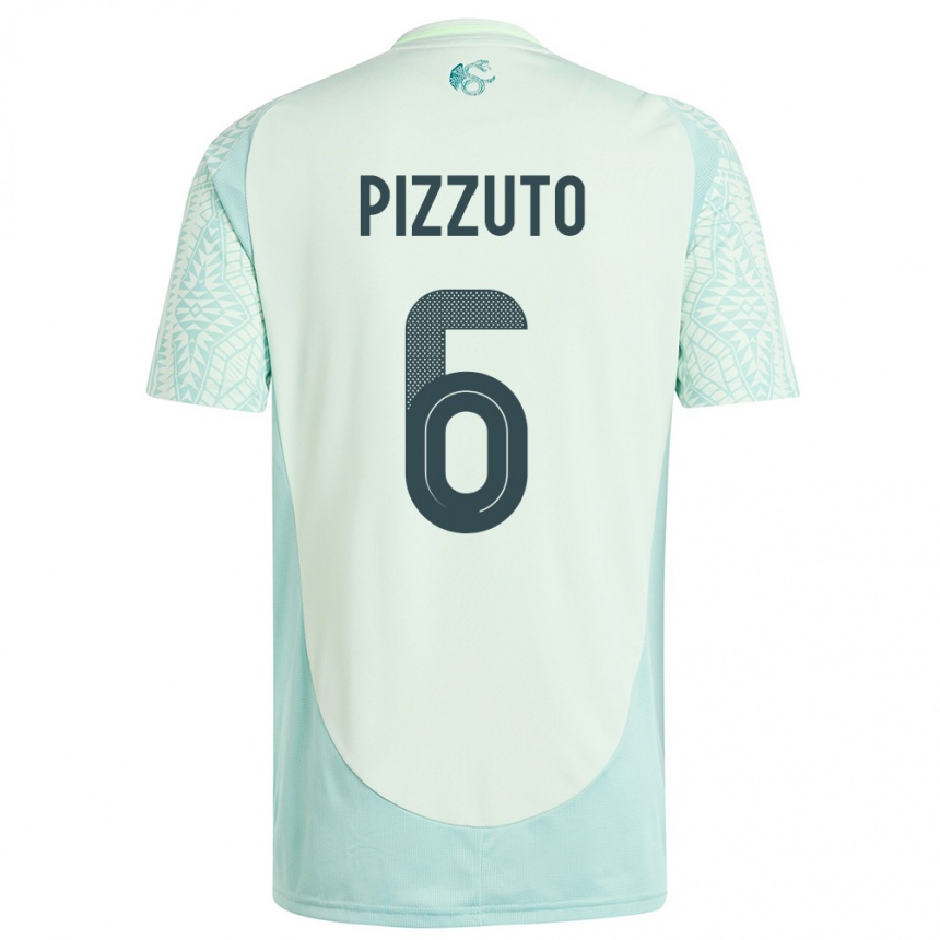 Kids Football Mexico Eugenio Pizzuto #6 Linen Green Away Jersey 24-26 T-Shirt Australia