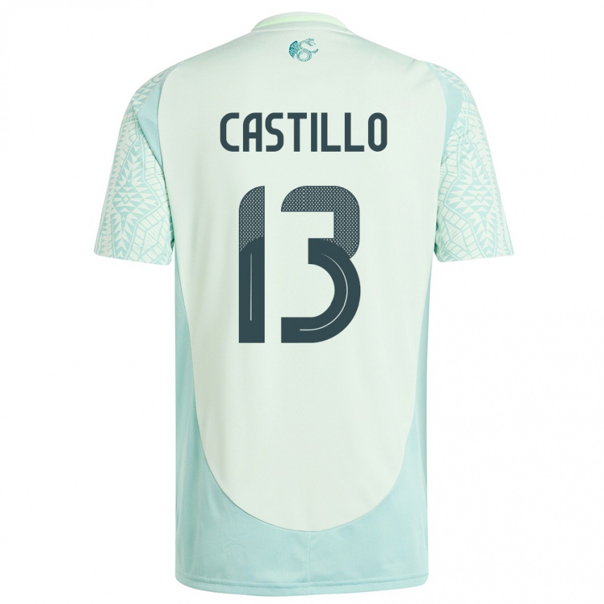 Kids Football Mexico Jose Castillo #13 Linen Green Away Jersey 24-26 T-Shirt Australia