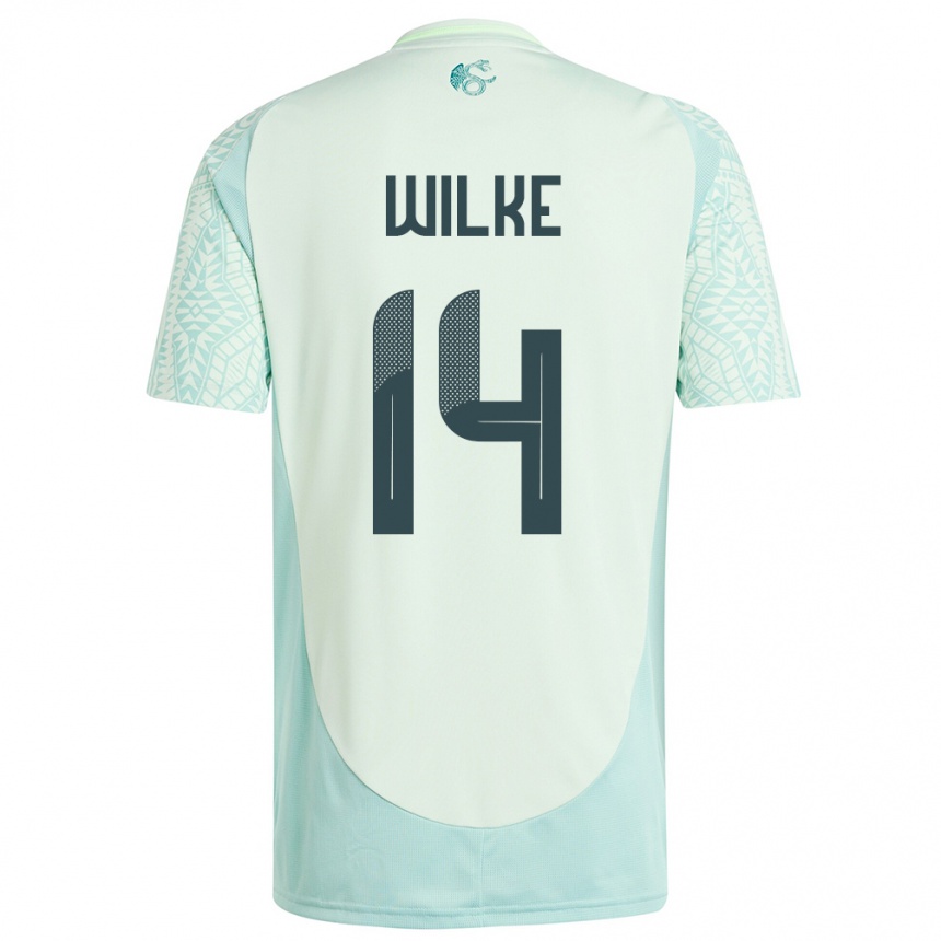 Kids Football Mexico Teun Wilke #14 Linen Green Away Jersey 24-26 T-Shirt Australia