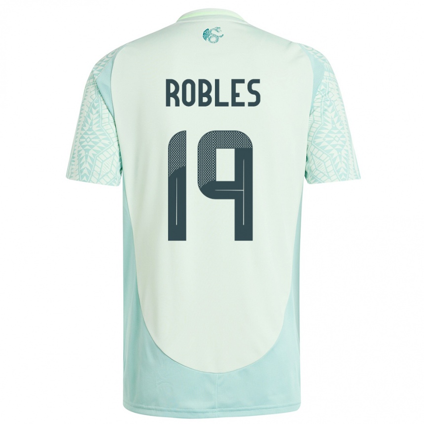 Kids Football Mexico Angel Robles #19 Linen Green Away Jersey 24-26 T-Shirt Australia