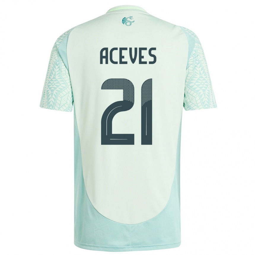 Kids Football Mexico Daniel Aceves #21 Linen Green Away Jersey 24-26 T-Shirt Australia