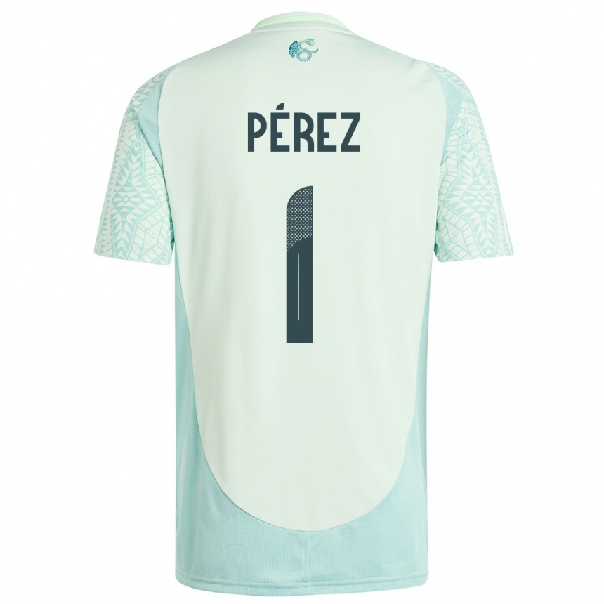 Kids Football Mexico Emiliano Perez #1 Linen Green Away Jersey 24-26 T-Shirt Australia