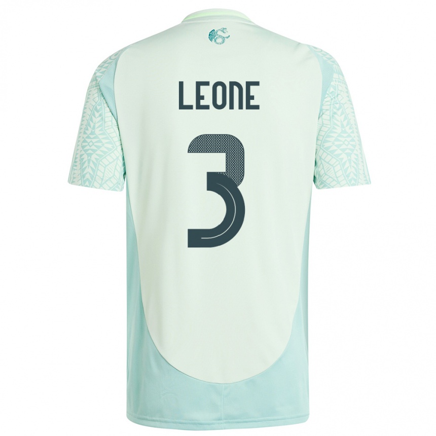 Kids Football Mexico Antonio Leone #3 Linen Green Away Jersey 24-26 T-Shirt Australia