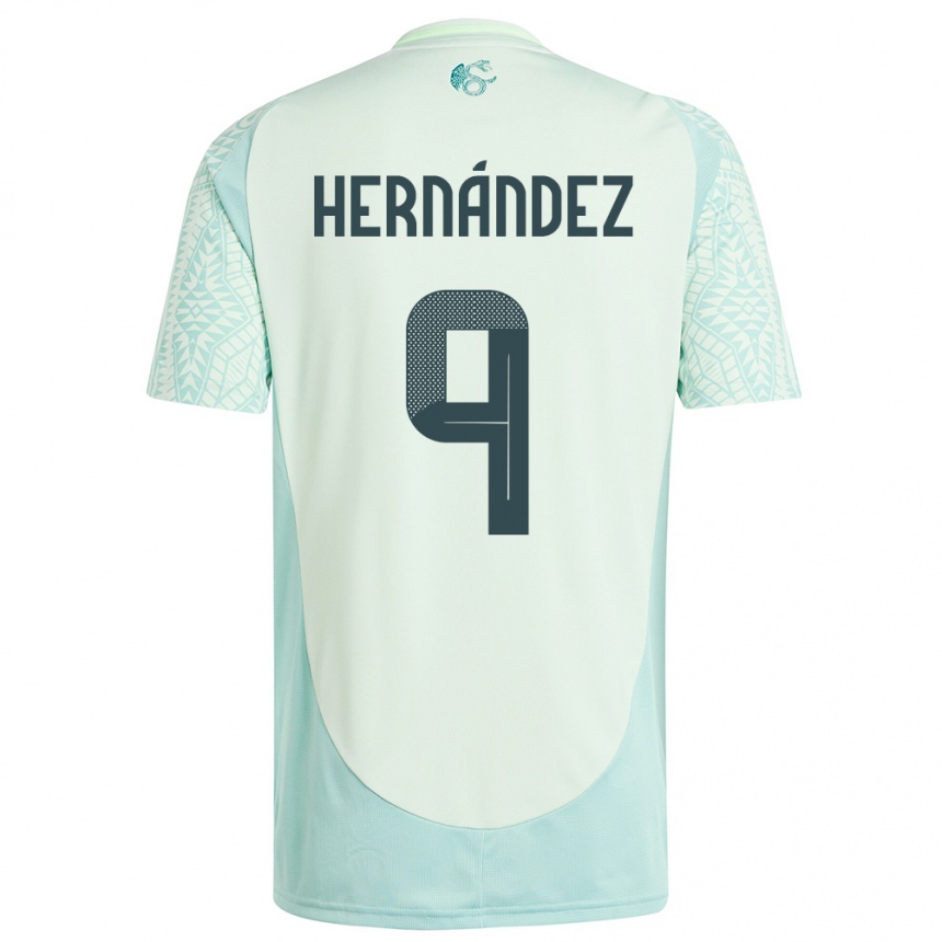 Kids Football Mexico Jesus Hernandez #9 Linen Green Away Jersey 24-26 T-Shirt Australia