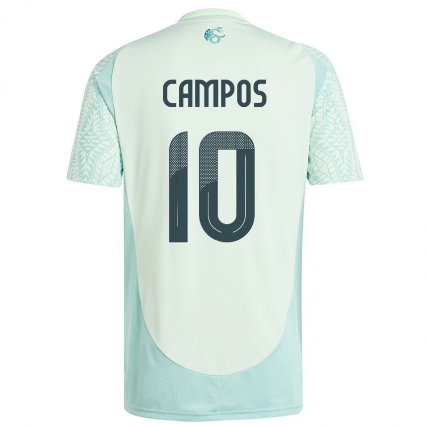 Kids Football Mexico Karel Campos #10 Linen Green Away Jersey 24-26 T-Shirt Australia