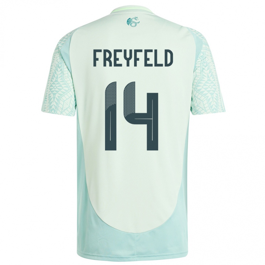 Kids Football Mexico Emiliano Freyfeld #14 Linen Green Away Jersey 24-26 T-Shirt Australia