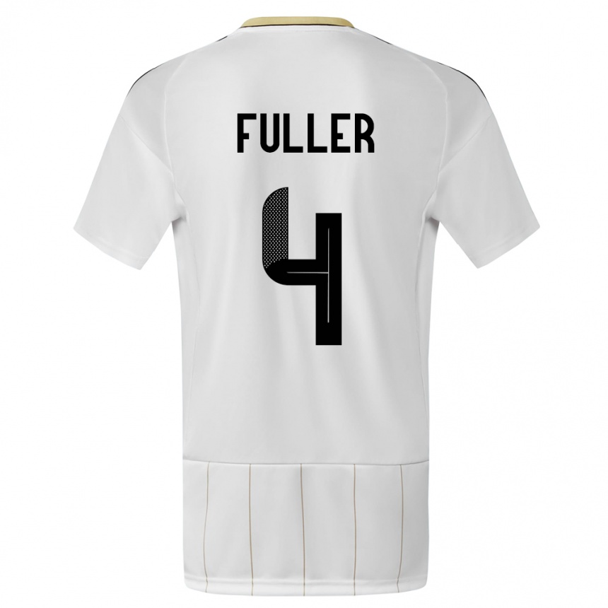 Kids Football Costa Rica Keysher Fuller #4 White Away Jersey 24-26 T-Shirt Australia