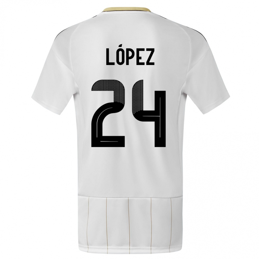 Kids Football Costa Rica Douglas Lopez #24 White Away Jersey 24-26 T-Shirt Australia