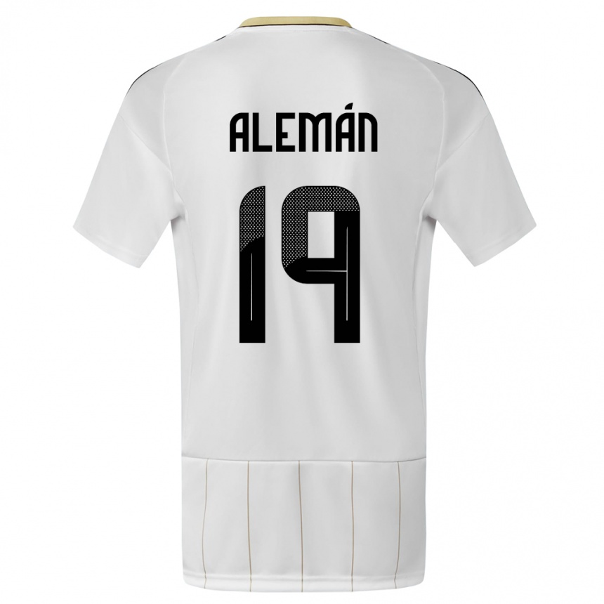 Kids Football Costa Rica Fabricio Aleman #19 White Away Jersey 24-26 T-Shirt Australia