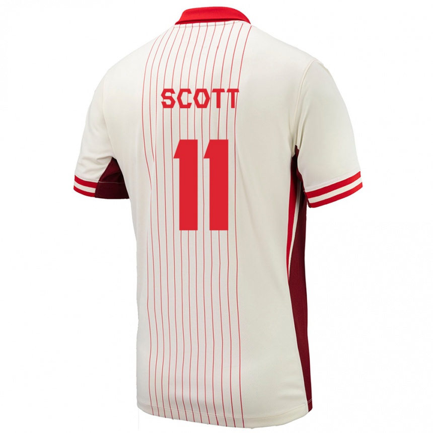 Kids Football Canada Desiree Scott #11 White Away Jersey 24-26 T-Shirt Australia