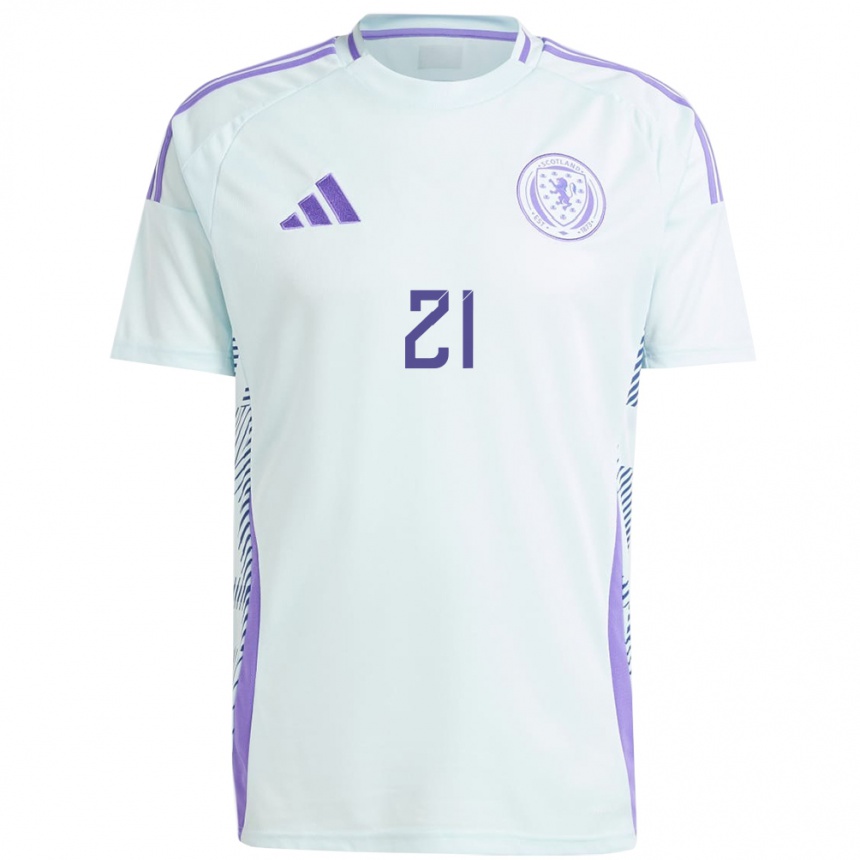 Kids Football Scotland Robby Mccrorie #21 Light Mint Blue Away Jersey 24-26 T-Shirt Australia