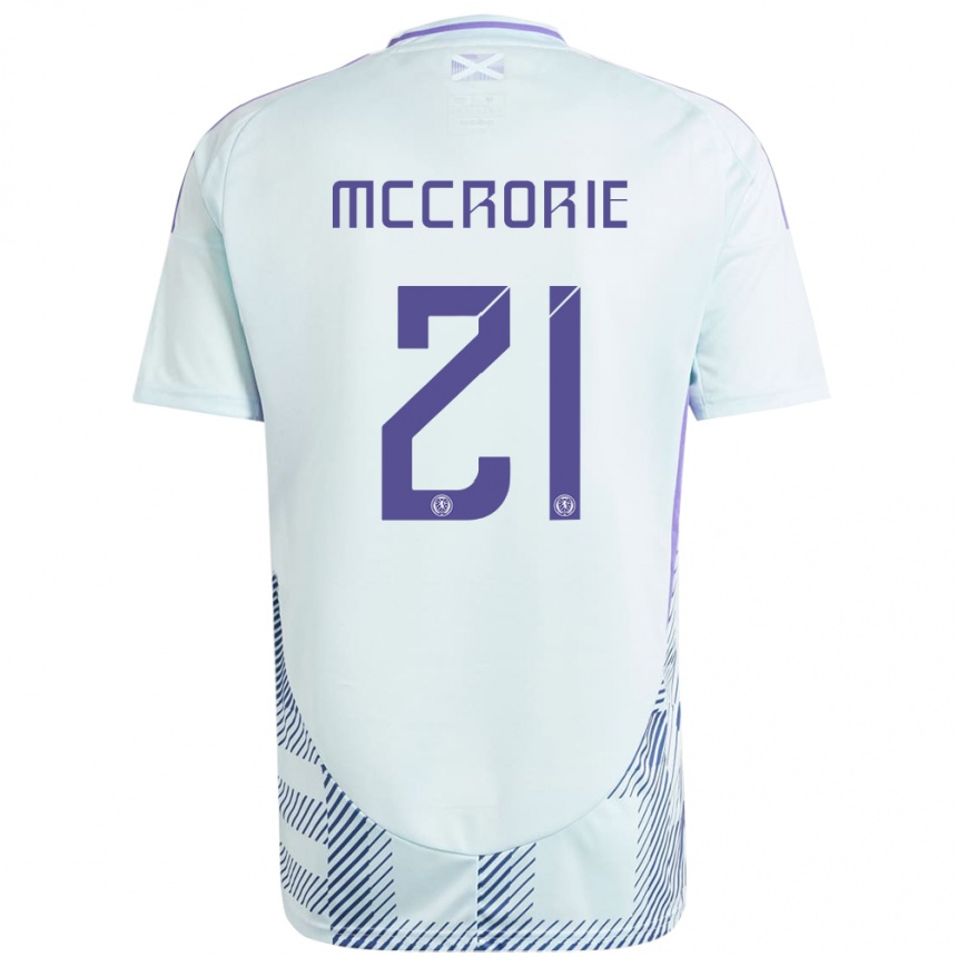 Kids Football Scotland Robby Mccrorie #21 Light Mint Blue Away Jersey 24-26 T-Shirt Australia