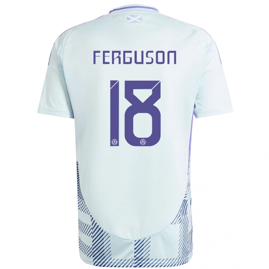 Kids Football Scotland Lewis Ferguson #18 Light Mint Blue Away Jersey 24-26 T-Shirt Australia