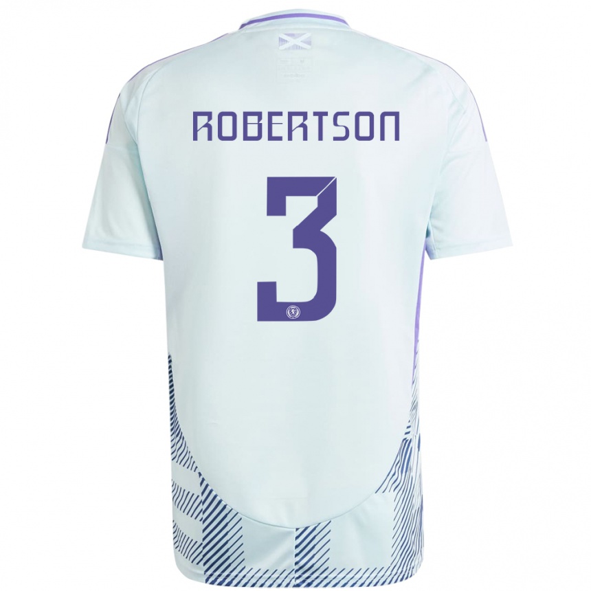 Kids Football Scotland Andrew Robertson #3 Light Mint Blue Away Jersey 24-26 T-Shirt Australia