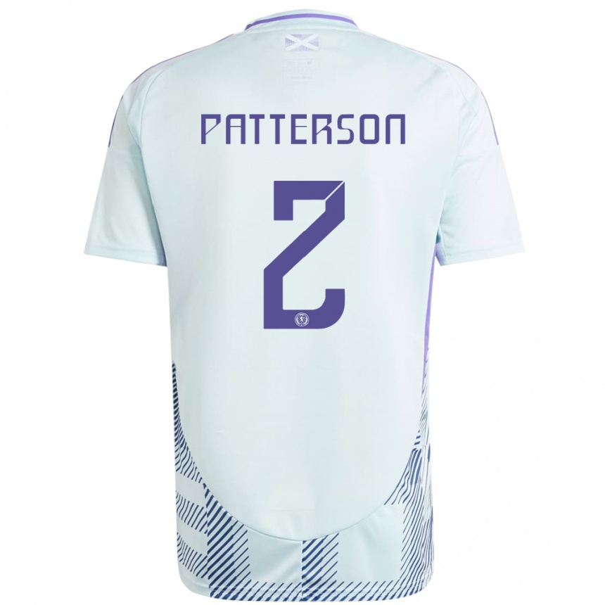 Kids Football Scotland Nathan Patterson #2 Light Mint Blue Away Jersey 24-26 T-Shirt Australia