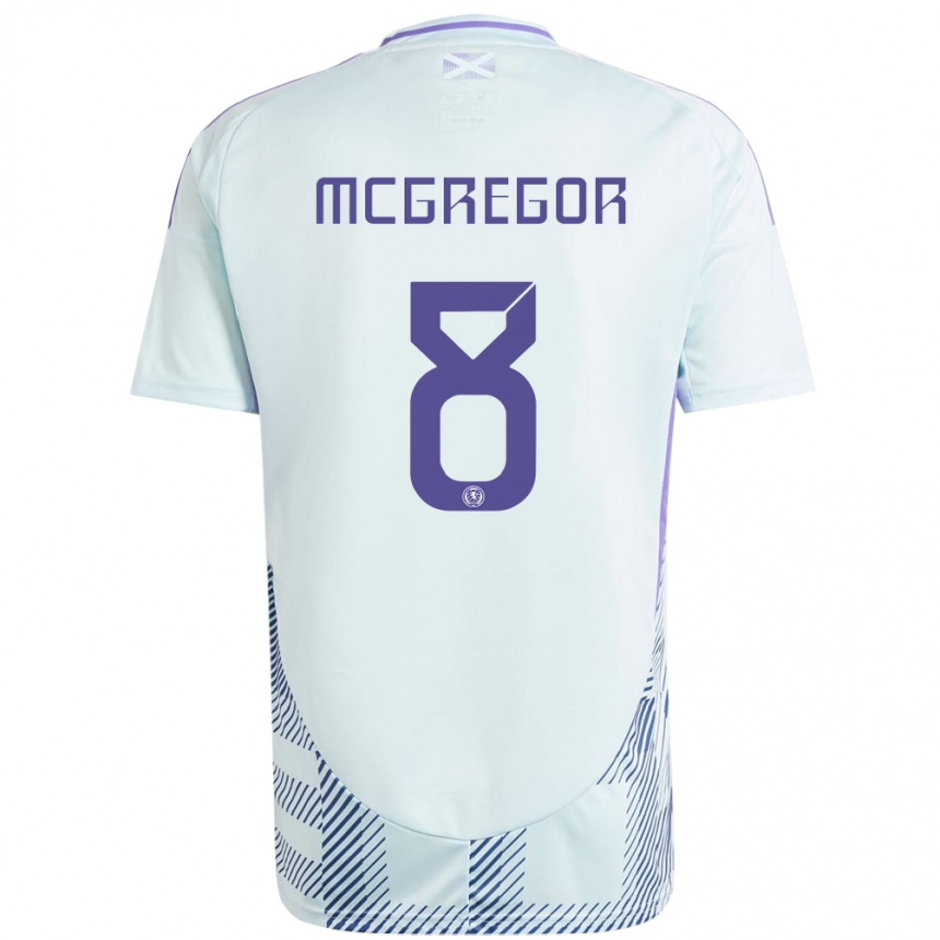 Kids Football Scotland Callum Mcgregor #8 Light Mint Blue Away Jersey 24-26 T-Shirt Australia